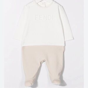Fendi Baby Long Sleeve Footie Onesie